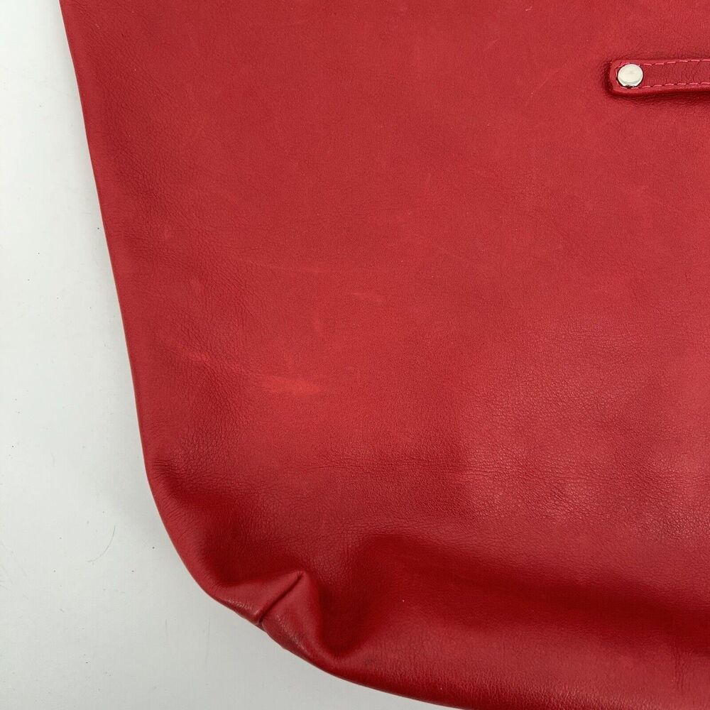 Mayko Leather Hobo Raw Handbag Crossbody Red Tassel Minimalist - Picture 4 of 12